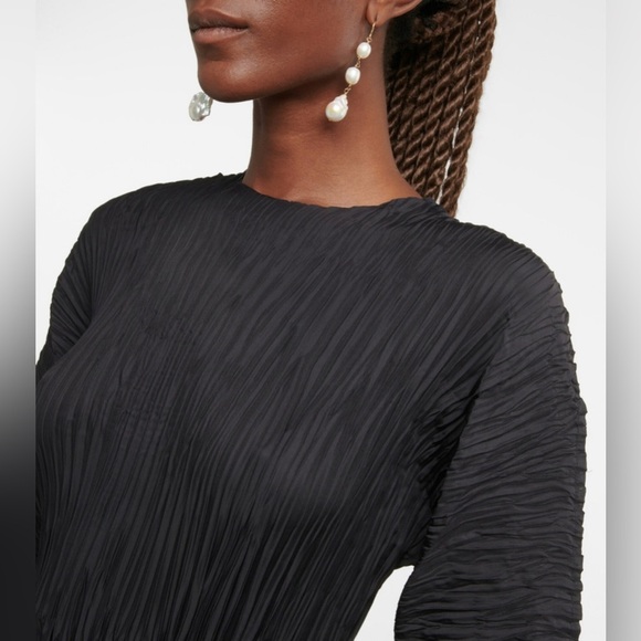 Vince Micro Pleated Black Midi Dress - Picture 11 of 15